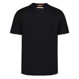 Remera de manga corta color negro, con cuello redondo y bolsillo frontal en el pecho.