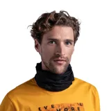Bufanda tubular negra con logo de la marca Buff.