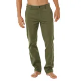 Pantalón chino de corte clásico, color verde militar, marca Rip Curl, modelo Classic Surf.