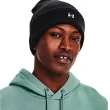 Gorro de lana Under Armour color blanco con logo bordado en azul.