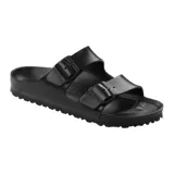 Sandalia Birkenstock modelo Arizona, confeccionada en material EVA ligero y flexible. Presenta diseño de dos correas con hebillas ajustables y plantilla anatómica.