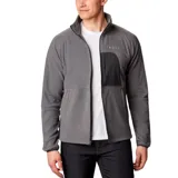 Campera Columbia de micropolar gris con cierre frontal completo, cuello alto y bolsillos laterales con cierre.