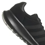 Championes Adidas modelo Lite Racer 3.0, color negro, con diseño de malla transpirable y las icónicas tres bandas laterales en tono sobre tono.