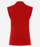 Blusa sin mangas de corte regular, confeccionada en una mezcla de algodón y modal, con cuello alto y diseño ajustado al cuerpo.