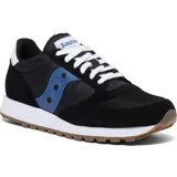Championes Saucony Jazz Original Vintage, color negro con detalles en azul y blanco, con suela color caramelo.