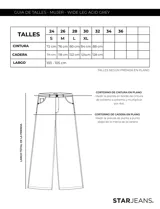 Pantalón de jean gris con efecto lavado, corte wide leg y tiro medio.