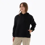 Buzo con capucha negro, de tejido suave de felpa francesa, con bolsillo canguro delantero y cordón ajustable en la capucha.