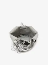 Bolso shopper de hombro plateado cubierto de lentejuelas.