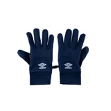 Guantes deportivos Umbro de color azul marino, con el logo y nombre de la marca estampados en blanco en el dorso.