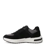 Championes urbanos Umbro modelo Kixs, color negro con detalles en gris y blanco. Presentan el logo de la marca en el lateral y en la lengüeta, con suela de goma blanca y diseño ergonómico.