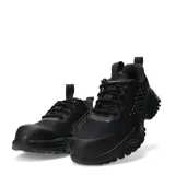 Championes de seguridad unisex color negro, con diseño acordonado, puntera reforzada y suela de goma con relieve antideslizante.