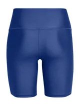 Calza corta tipo biker de Under Armour, confeccionada en tejido HeatGear ultraligero y elástico. Presenta cintura de talle alto con bolsillo integrado y logo de la marca en el lateral.