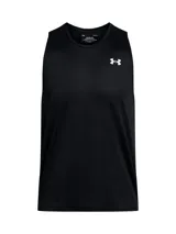 Musculosa deportiva Under Armour Tech Tank para hombre, color negro con logo blanco en el pecho.