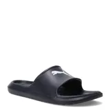 Sandalias tipo ojota Puma modelo Divecat V2 Lite, color azul marino con el logo de la marca estampado en blanco en la tira superior.