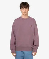 Buzo de cuello redondo Carhartt WIP modelo Vista, con acabado lavado que le otorga un aspecto desgastado. Presenta un corte holgado, puños y ruedo acanalados, y el logo de la marca bordado en un parche cuadrado en el pecho.