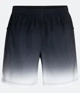 Bermuda deportiva de poliéster con estampado degradado, cintura elástica y cordón de ajuste.