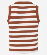 Musculosa corta ajustada de Blue Steel, con diseño de rayas horizontales en blanco y negro, escote redondo y acabado acanalado.