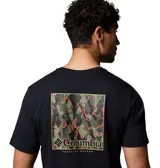 Remera de manga corta Columbia, color negro, con cuello redondo y logo de la marca estampado en pequeño en el pecho.