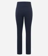 Pantalón deportivo negro de microfibra con cintura alta y corte recto.