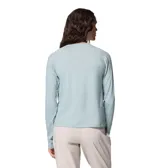 Remera de manga larga Columbia, diseñada para actividades al aire libre. Presenta cuello redondo, mangas raglán con aberturas para pulgares en los puños y un ajuste ceñido al cuerpo. Confeccionada con tecnología Omni-Shade para protección solar y Omni-Wick para absorción de humedad.
