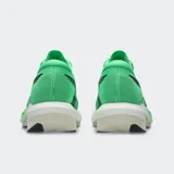 Championes de running Asics Magic Speed 5, color verde brillante con detalles en negro y suela blanca con placa de carbono.
