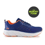 Championes deportivos American Sport Kent, color azul con detalles en naranja y suela blanca.