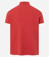 Remera polo de hombre con corte slim, confeccionada en algodón con textura acanalada. Presenta cuello inglés, cierre frontal con botones y mangas cortas.