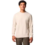 Buzo de cuello redondo para hombre, confeccionado en felpa francesa suave, con diseño liso y detalle de logo pequeño en el pecho.