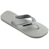 Sandalias tipo ojota Havaianas modelo Dual, color azul marino con tiras en tono gris oscuro y logo de la marca en relieve.