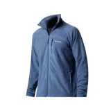 Campera polar Columbia Fast Trek II para hombre, color azul, con cierre frontal completo, cuello alto, bolsillos laterales con cierre y logo bordado en el pecho.