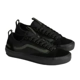 Championes Vans Skate Old Skool 36 +, color negro con detalle de la línea lateral en verde oscuro.