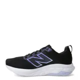 Championes de running New Balance modelo 460, color negro con detalles en violeta. Presentan una capellada de malla transpirable con refuerzos sintéticos, logo lateral característico y entresuela blanca amortiguada.