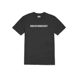 Remera negra de algodón con cuello redondo y mangas cortas. Estampado frontal con el logo de Etnies en la parte superior y la palabra "INDEPENDENT" en blanco.