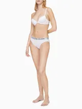 Bombacha clásica blanca de algodón elástico con cintura elástica distintiva de Calvin Klein.