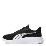 Championes Puma Flex Focus Lite Modern, color negro con detalles en blanco, ideales para running y entrenamiento. Capellada de malla transpirable y suela de goma flexible.