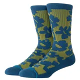 Medias de caña media Stance, con diseño estampado de flores en tonos azul y verde oliva.