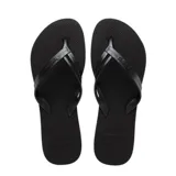 Chancletas de mujer Havaianas Elegance de color negro, con tiras finas y diseño clásico.