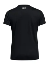 Remera deportiva Under Armour de cuello en V, confeccionada en tejido técnico de secado rápido y tacto suave. Presenta un diseño liso con el logo de la marca estampado en el pecho.