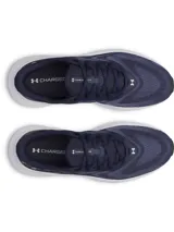 Championes de running Under Armour modelo Turbulence 3, color azul marino con entresuela blanca. Presentan parte superior de malla transpirable de doble capa y tecnología de amortiguación Charged+ en la mediasuela para mayor reactividad y confort.