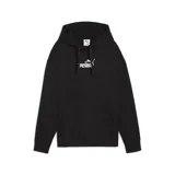 Buzo con capucha Puma, color negro, con bolsillo frontal tipo canguro y estampado gráfico de la marca con motivos florales en el pecho.