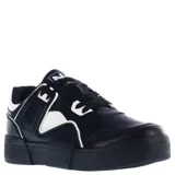 Championes urbanos N+ modelo Houl, de diseño robusto en color negro con detalles en blanco. Presentan una suela de plataforma plana y cierre mediante cordones.