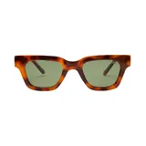 Lentes de sol I-Sea modelo Banks, con armazón de carey y cristales verdes.