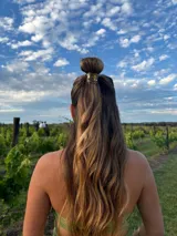 Accesorio para el pelo color dorado, hecho artesanalmente en bronce con circonia.