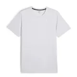 Remera deportiva Puma de manga corta, color gris claro, con cuello redondo y logo de la marca estampado en el pecho. Confeccionada en tejido técnico con tecnología DryCell para mayor transpirabilidad.
