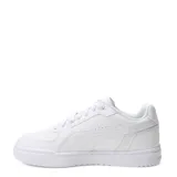 Championes Puma modelo Caven III, de diseño urbano en color blanco total, con perforaciones en la puntera y el logo de la marca en el lateral.