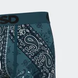 Calzoncillos bóxer de hombre PSD con estampado de cachemira en tonos azulados.