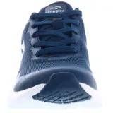 Championes deportivos Topper modelo Strong Pace III, color azul marino con detalles en gris claro. Presentan capellada de malla transpirable con refuerzos sintéticos, cierre con cordones y suela blanca con tecnología amortiguadora.