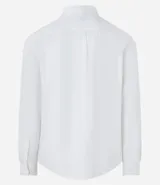 Camisa de vestir marrón oscuro, corte slim, de manga larga y cuello camisero.