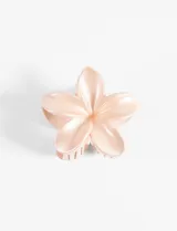 Broche para el pelo color rosa claro, con forma de flor de hibisco.