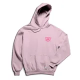 Canguro con capucha de color rosado, con estampado pequeño de la Pantera Rosa en el pecho y bolsillo frontal tipo canguro.